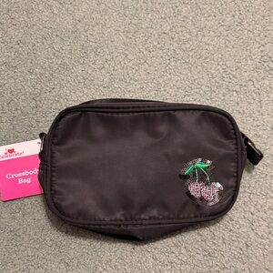 Celebrate It Black Crossbody Bag with Cherry Design